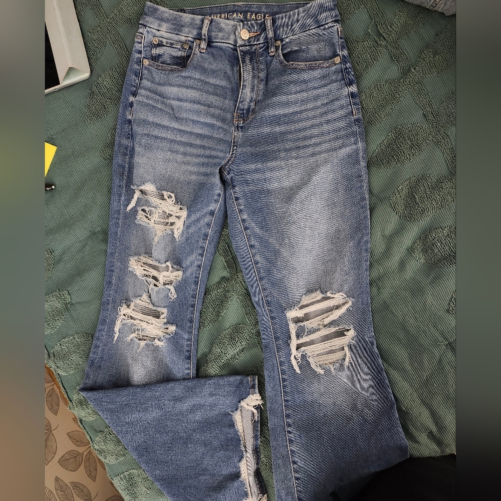 American Eagle Outfitters Women's Ripped Flare Jeans